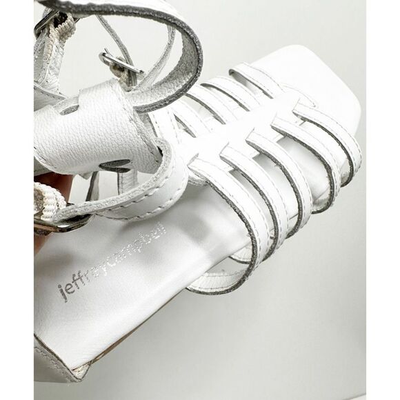 Jeffrey Campbell Shoes Womens Size 6 White Leather Gladiator Sandals - Picture 8 of 9